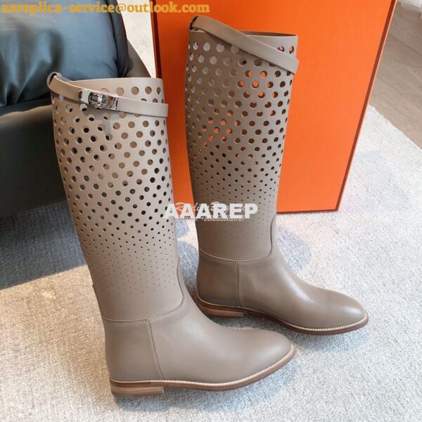 Replica Hermes Jumping Boot in perforated Heritage calfskin H231241Z E 6