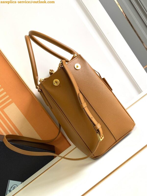 Replica Prada Galleria Large Bag In Brown Saffiano Leather 8