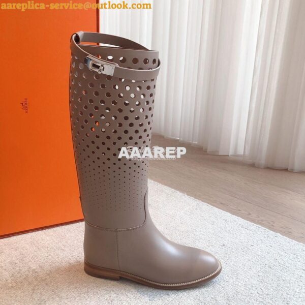 Replica Hermes Jumping Boot in perforated Heritage calfskin H231241Z L 5