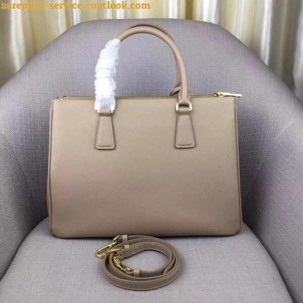 Replica Prada Galleria Large Bag In Grey Saffiano Leather 6