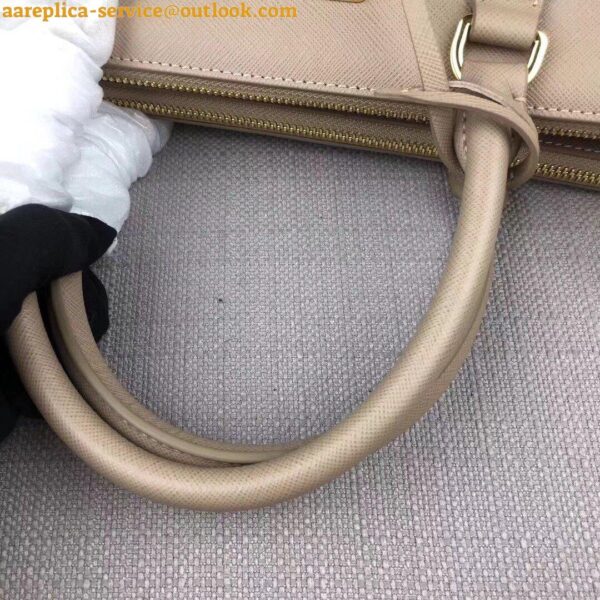 Replica Prada Galleria Large Bag In Grey Saffiano Leather 9