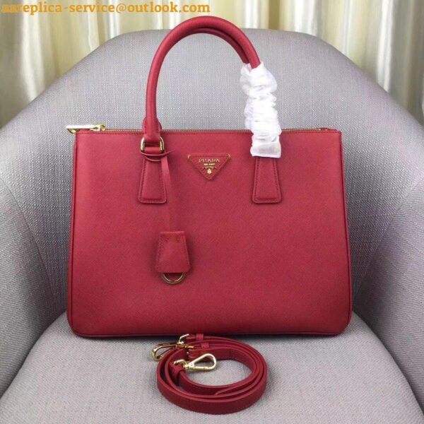 Replica Prada Galleria Large Bag In Red Saffiano Leather 3