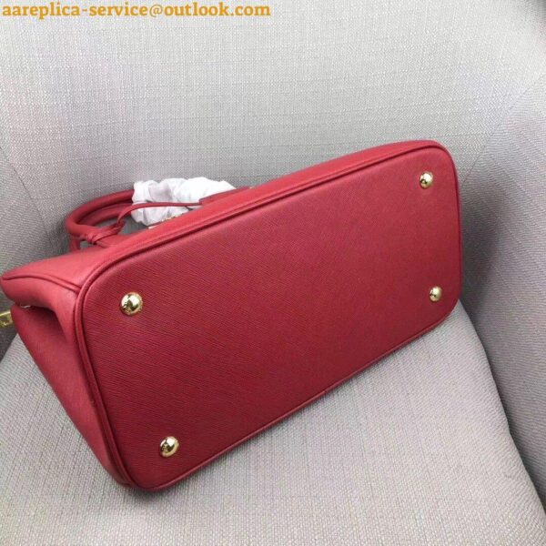 Replica Prada Galleria Large Bag In Red Saffiano Leather 4