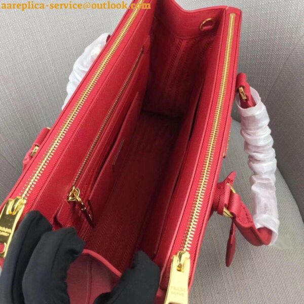 Replica Prada Galleria Large Bag In Red Saffiano Leather 6