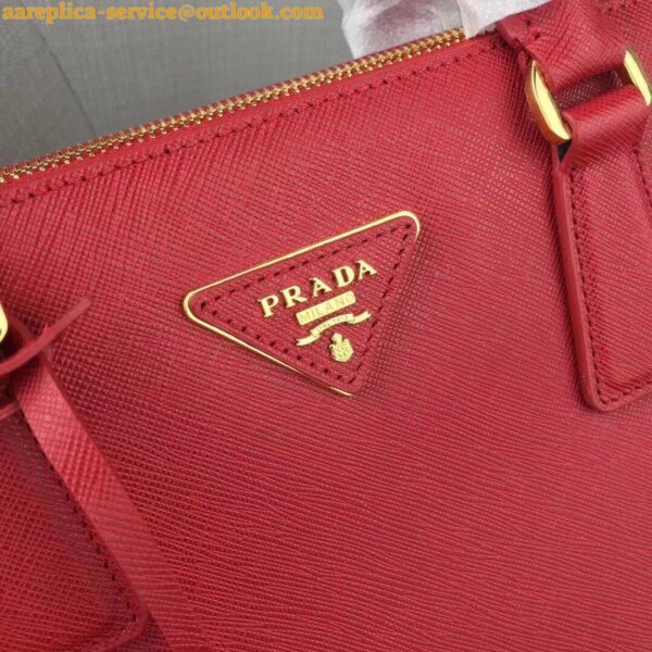 Replica Prada Galleria Large Bag In Red Saffiano Leather 8