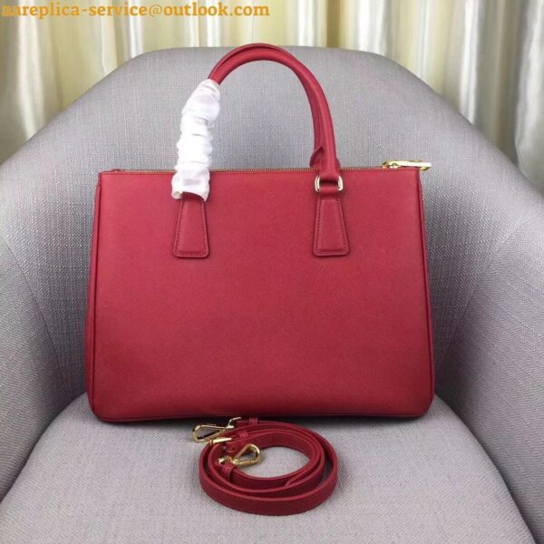 Replica Prada Galleria Large Bag In Red Saffiano Leather 9