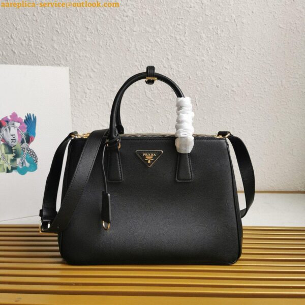 Replica Prada Galleria Large Tote Bag in Black Calfskin 8