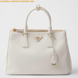 Replica Prada Galleria Large Tote Bag in White Calfskin