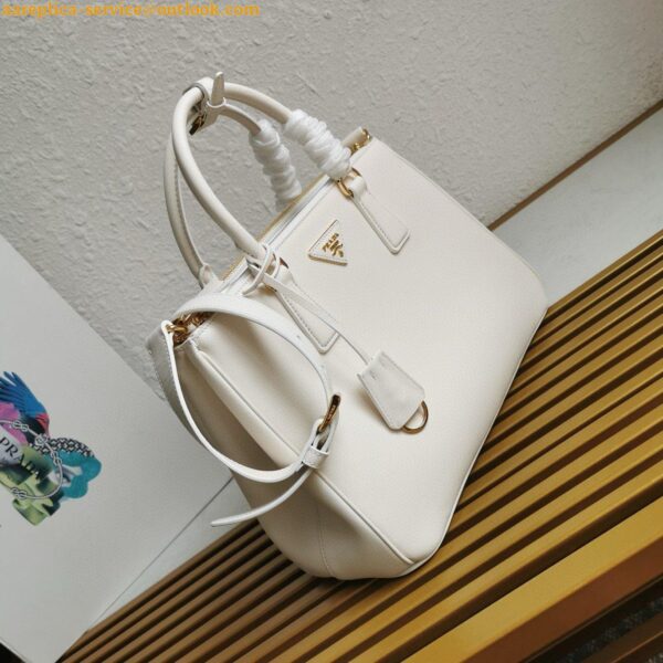 Replica Prada Galleria Large Tote Bag in White Calfskin 4