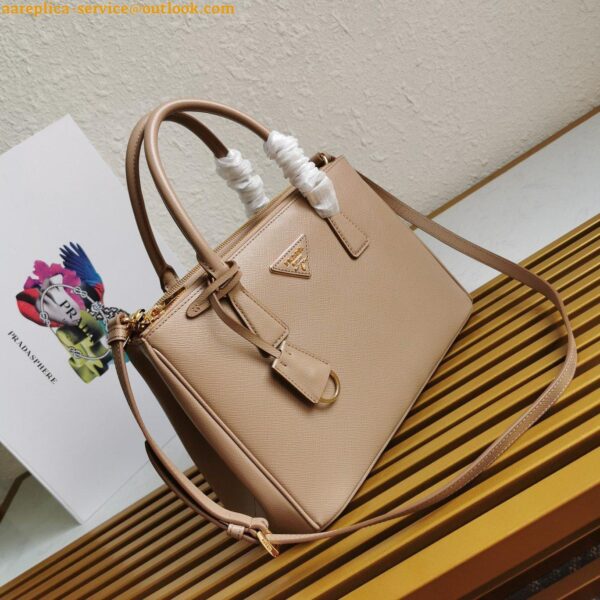 Replica Prada Galleria Medium Bag In Beige Saffiano Leather 3