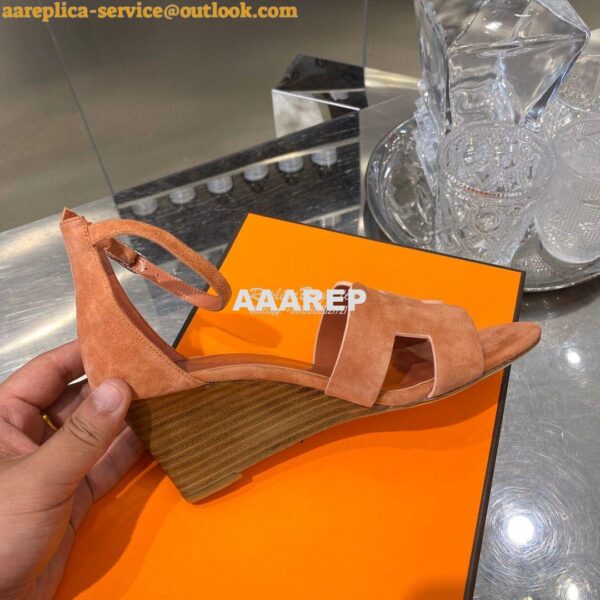 Replica Hermes Legend Sandal H172196 Brown Suede 9