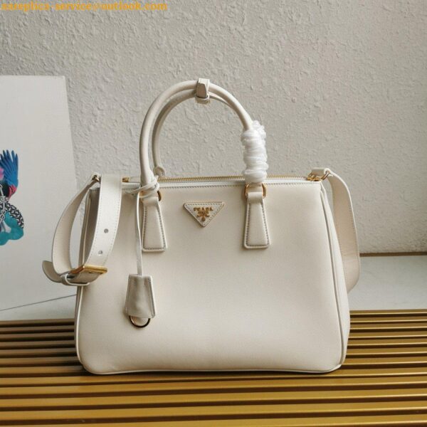 Replica Prada Galleria Large Tote Bag in White Calfskin 11