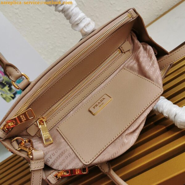 Replica Prada Galleria Medium Bag In Beige Saffiano Leather 9