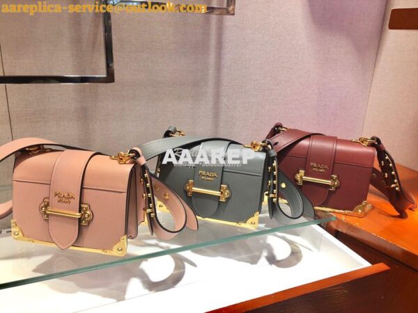 Replica Prada Cahier Leather Bag 1BD045 Tone Claret Red 3