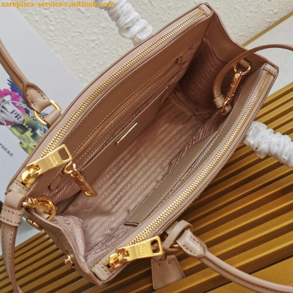 Replica Prada Galleria Medium Bag In Beige Saffiano Leather 13