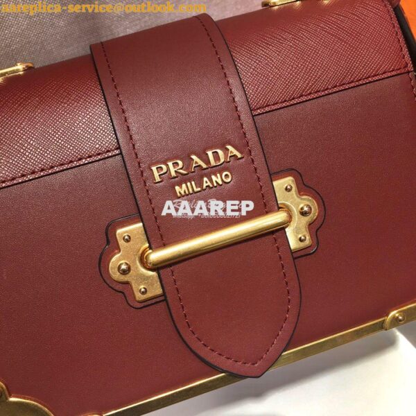 Replica Prada Cahier Leather Bag 1BD045 Tone Claret Red 7