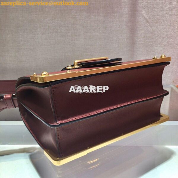 Replica Prada Cahier Leather Bag 1BD045 Tone Claret Red 9