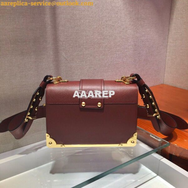 Replica Prada Cahier Leather Bag 1BD045 Tone Claret Red 10