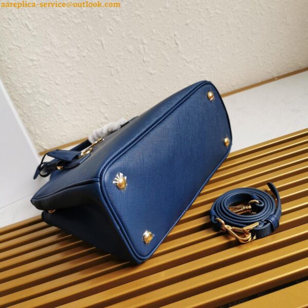 Replica Prada Galleria Medium Bag In Bluette Saffiano Leather 6