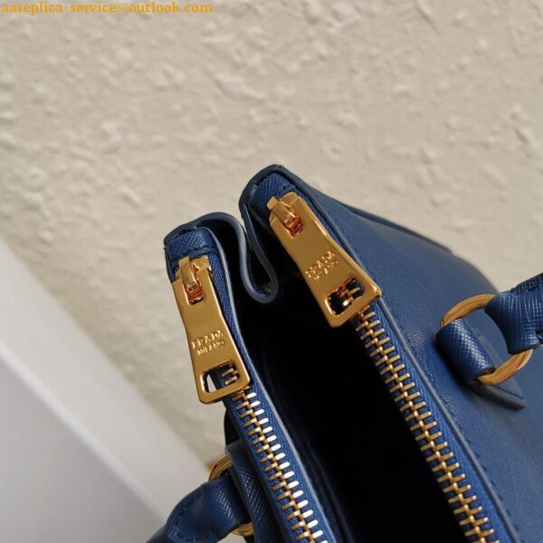 Replica Prada Galleria Medium Bag In Bluette Saffiano Leather 10