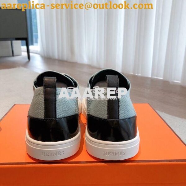 Replica Hermes Men Female Deep Sneaker Knit and Calfskin H231020 12