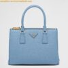 Replica Prada Galleria Medium Bag In Bluette Saffiano Leather