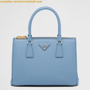 Replica Prada Galleria Medium Bag In Celeste Saffiano Leather