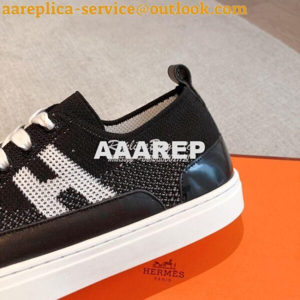 Replica Hermes Men Female Deep Sneaker Knit and Calfskin H231020 20