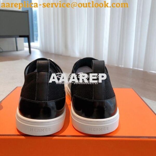 Replica Hermes Men Female Deep Sneaker Knit and Calfskin H231020 21