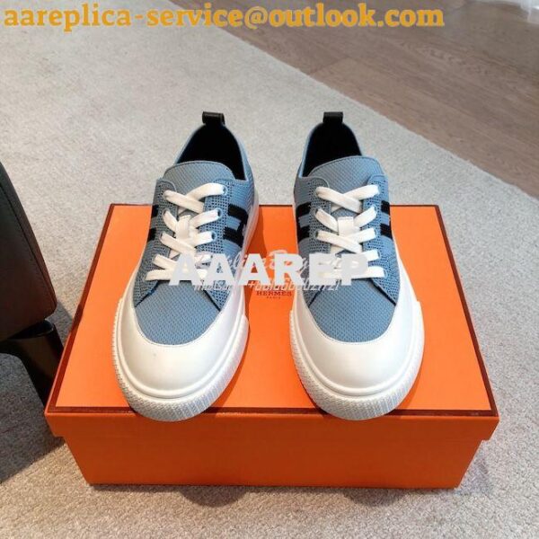 Replica Hermes Men Female Deep Sneaker Knit and Calfskin H231020 25