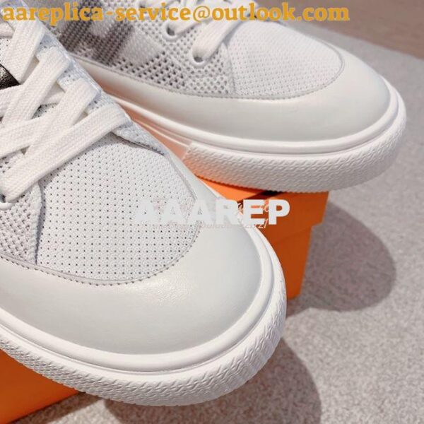 Replica Hermes Men Female Deep Sneaker Knit and Calfskin H231797 20