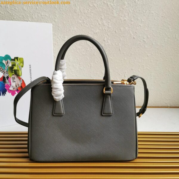 Replica Prada Galleria Medium Bag In Grey Saffiano Leather 6