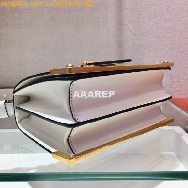 Replica Prada Cahier Leather Bag 1BD045 Tone White 6