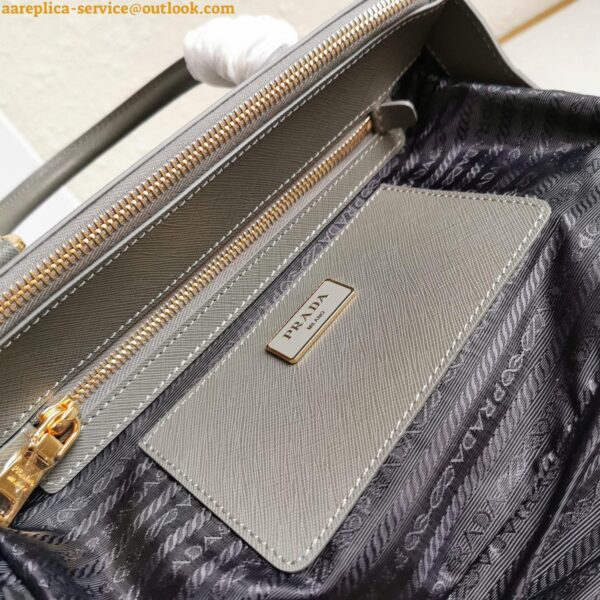 Replica Prada Galleria Medium Bag In Grey Saffiano Leather 11