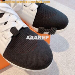 Replica Hermes Men Female Depart Sneaker Knit And Calfskin H231778Z 2