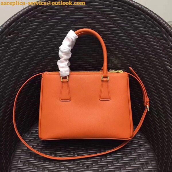 Replica Prada Galleria Medium Bag In Orange Saffiano Leather 4