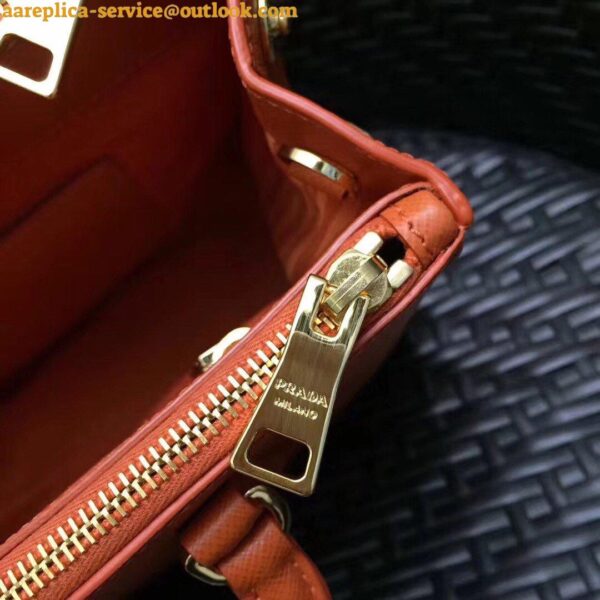 Replica Prada Galleria Medium Bag In Orange Saffiano Leather 6