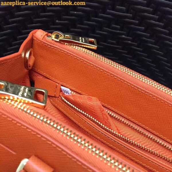 Replica Prada Galleria Medium Bag In Orange Saffiano Leather 7