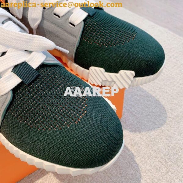 Replica Hermes Men Female Depart Sneaker Knit And Calfskin H212918Z ii 23