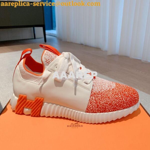 Replica Hermes Men Female Depart Sneaker Knit And Calfskin H231778Z 21