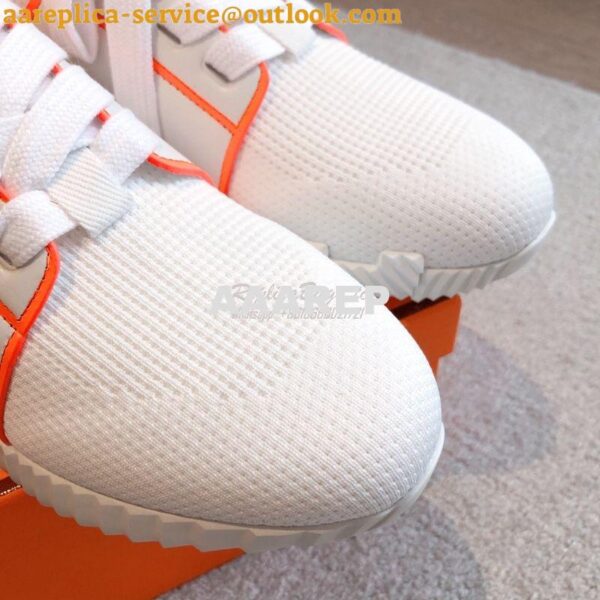 Replica Hermes Men Female Depart Sneaker Knit And Piping Calfskin H212 18