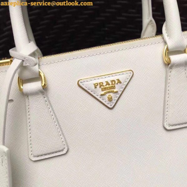 Replica Prada Galleria Medium Bag In White Saffiano Leather 3