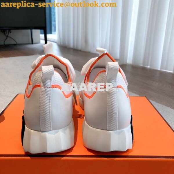 Replica Hermes Men Female Depart Sneaker Knit And Piping Calfskin H212 23