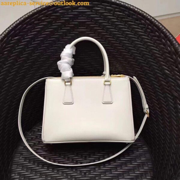 Replica Prada Galleria Medium Bag In White Saffiano Leather 6