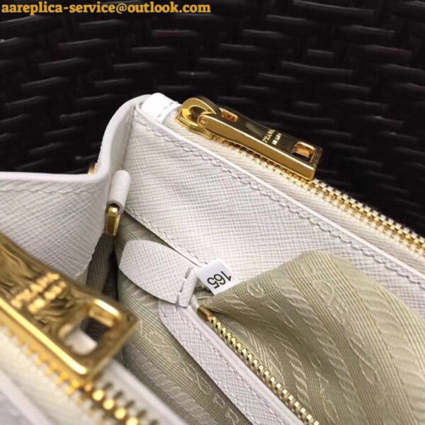 Replica Prada Galleria Medium Bag In White Saffiano Leather 8