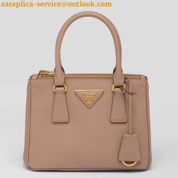 Replica Prada Galleria Mini Bag In Beige Saffiano Leather 2