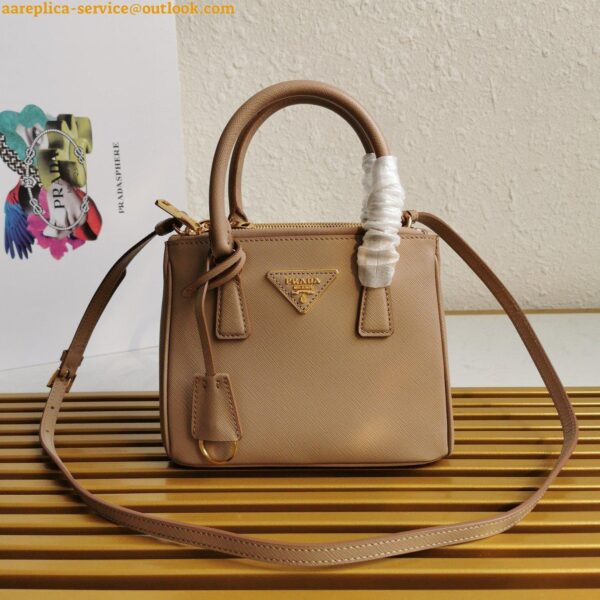 Replica Prada Galleria Mini Bag In Beige Saffiano Leather 6