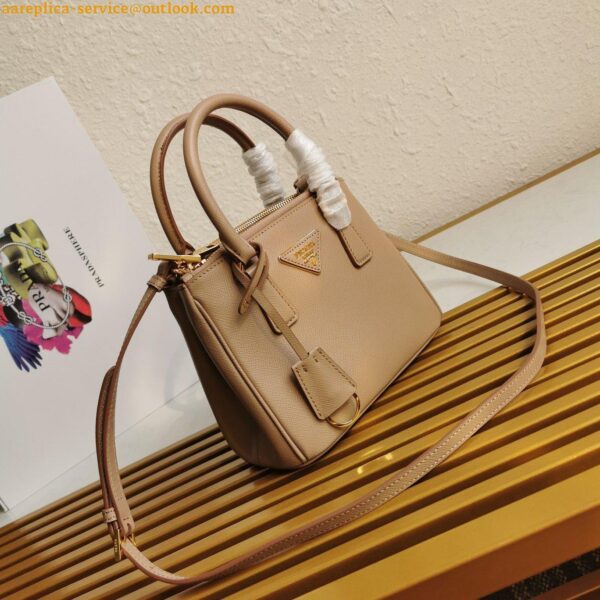 Replica Prada Galleria Mini Bag In Beige Saffiano Leather 5