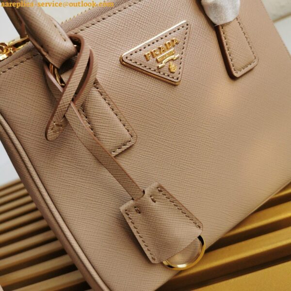 Replica Prada Galleria Mini Bag In Beige Saffiano Leather 6