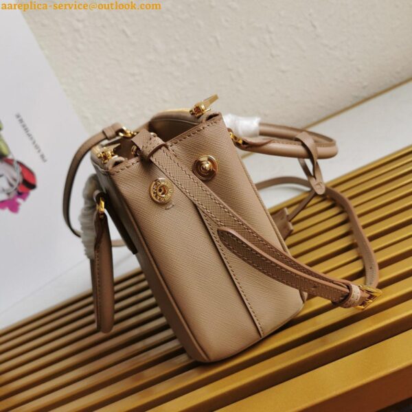 Replica Prada Galleria Mini Bag In Beige Saffiano Leather 9